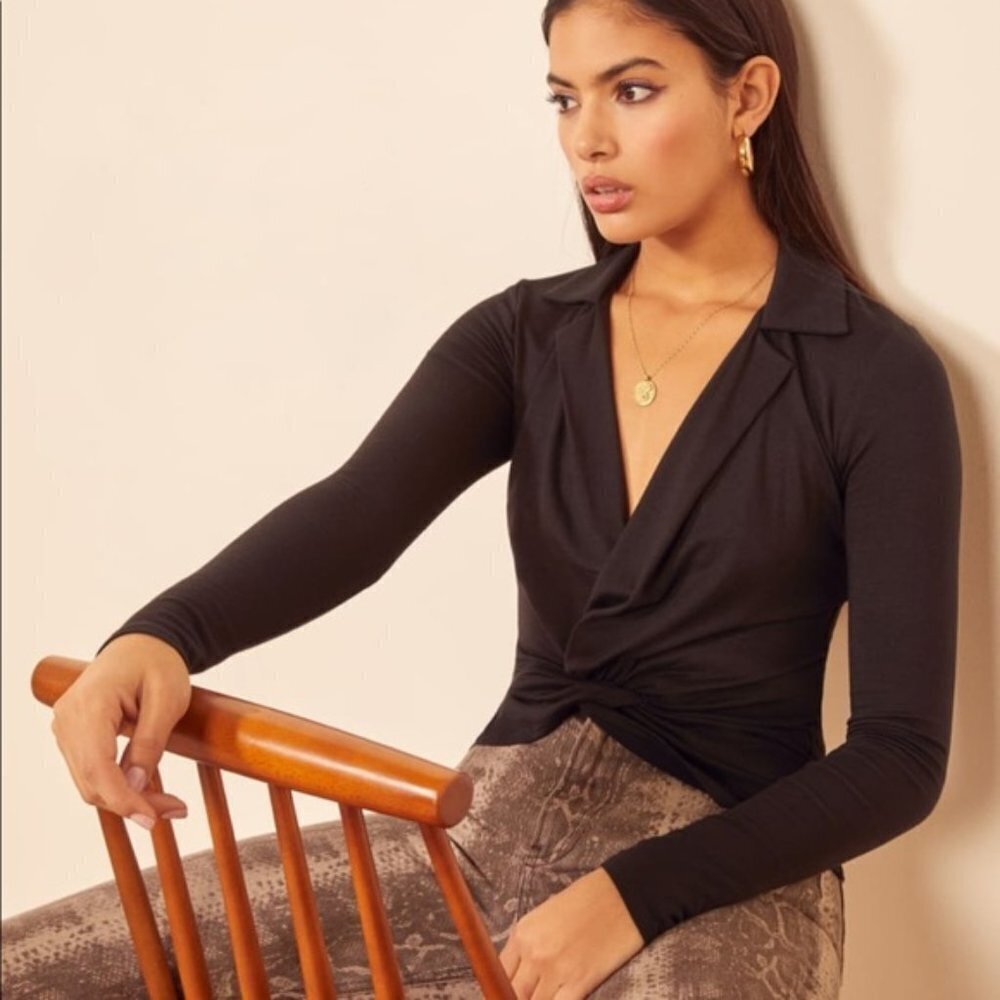 Reformation Katrine Top in Black size XS NWT